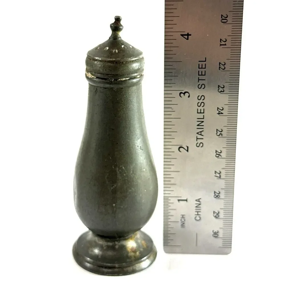 Vintage Prisk Pewter Sugar Shaker Caster Muffineer 4” Colonial Style - Picture 4 of 8